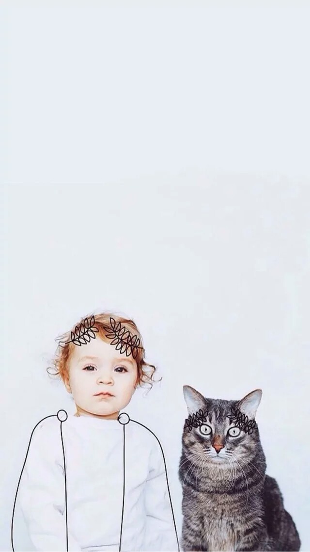 小孩与猫,萌萌哒手机壁纸