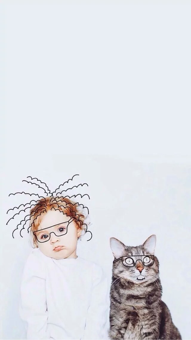 小孩与猫,萌萌哒手机壁纸