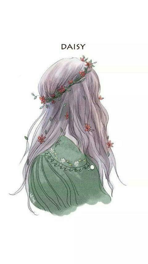 女 头像 背影 动漫 手绘人物 手机壁纸 发型设计