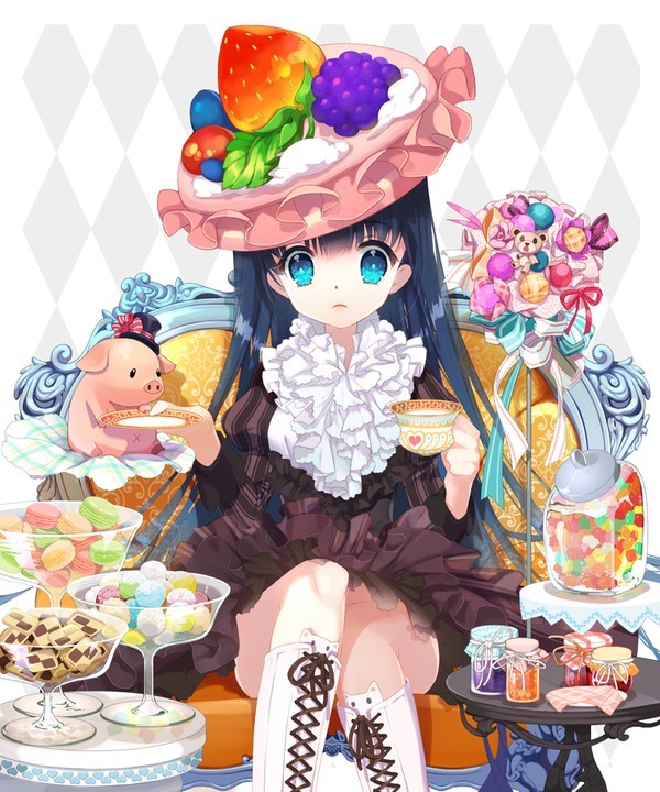甜蜜 糖果 二次元 插画 少女