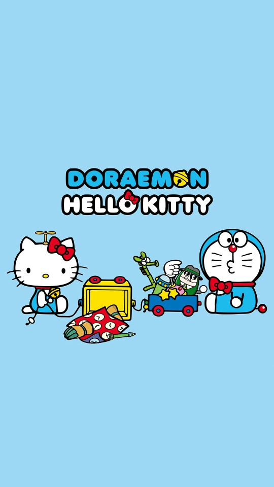 哆啦a梦 与 hello kitty 壁纸