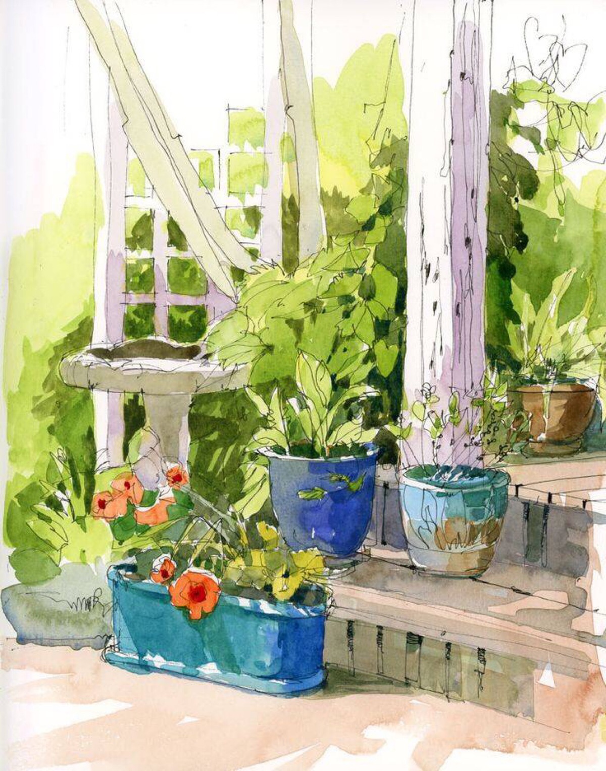 水彩艺术家 shari blaukopf 画笔下的风景