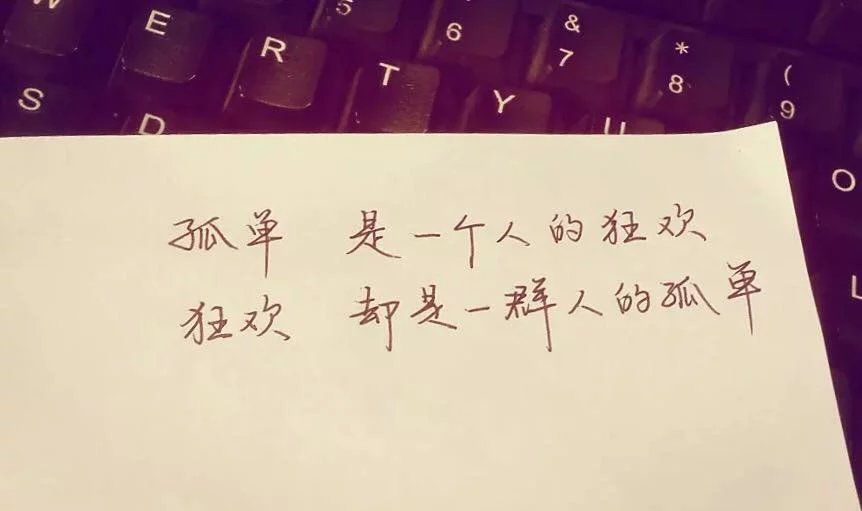 孤单 是一个人的狂欢 狂欢 却是一群人的孤单