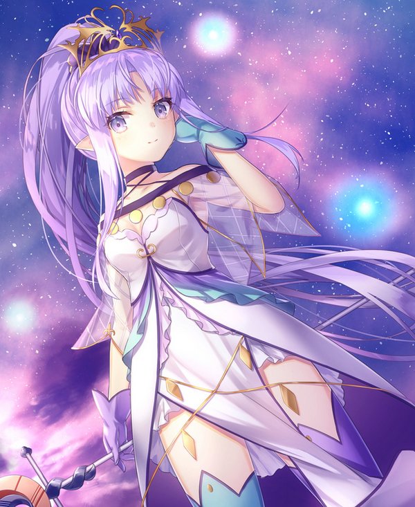 异色瞳 动漫 少女 星星