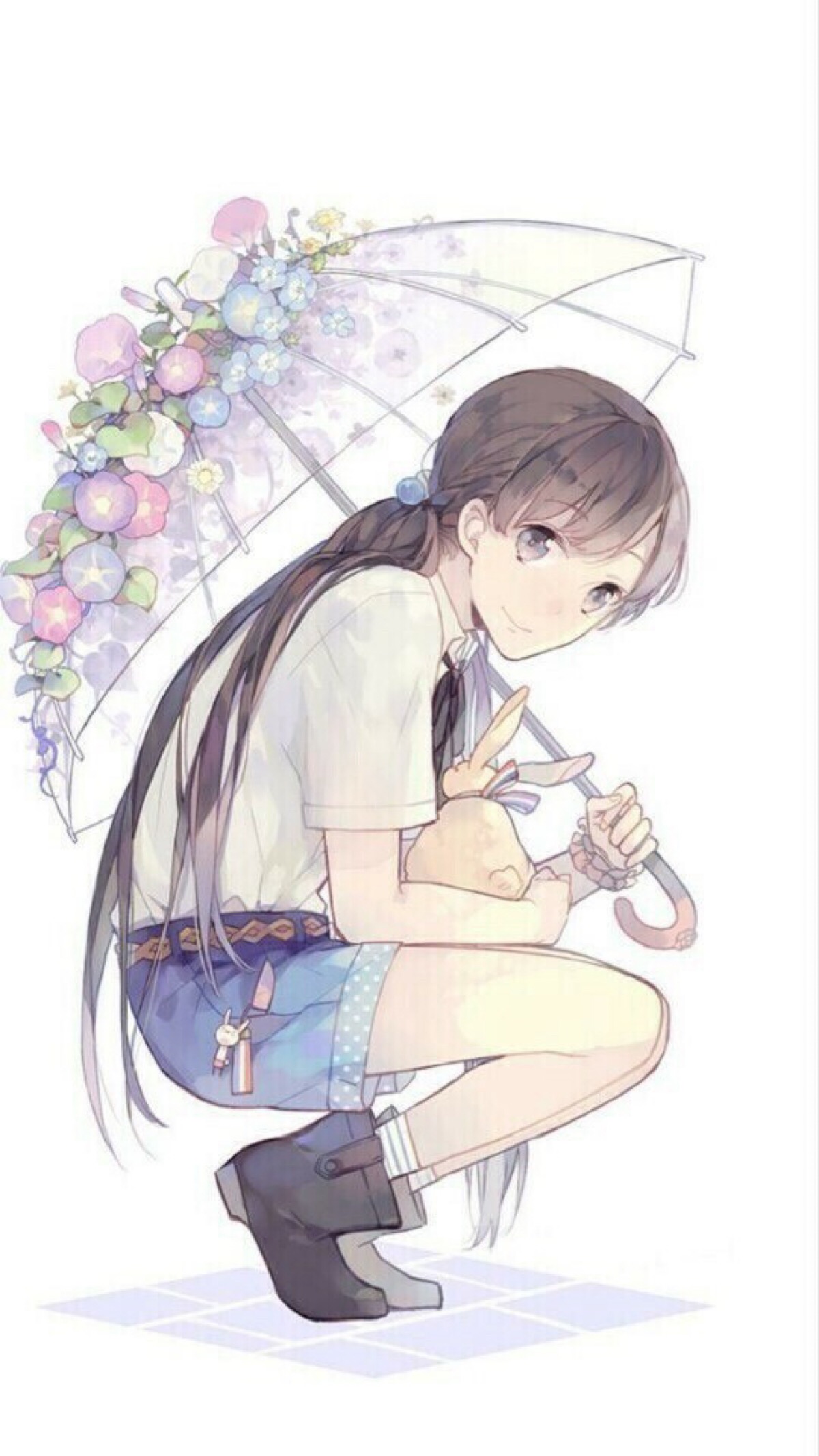 雨伞 少女 动漫 二次元 人物