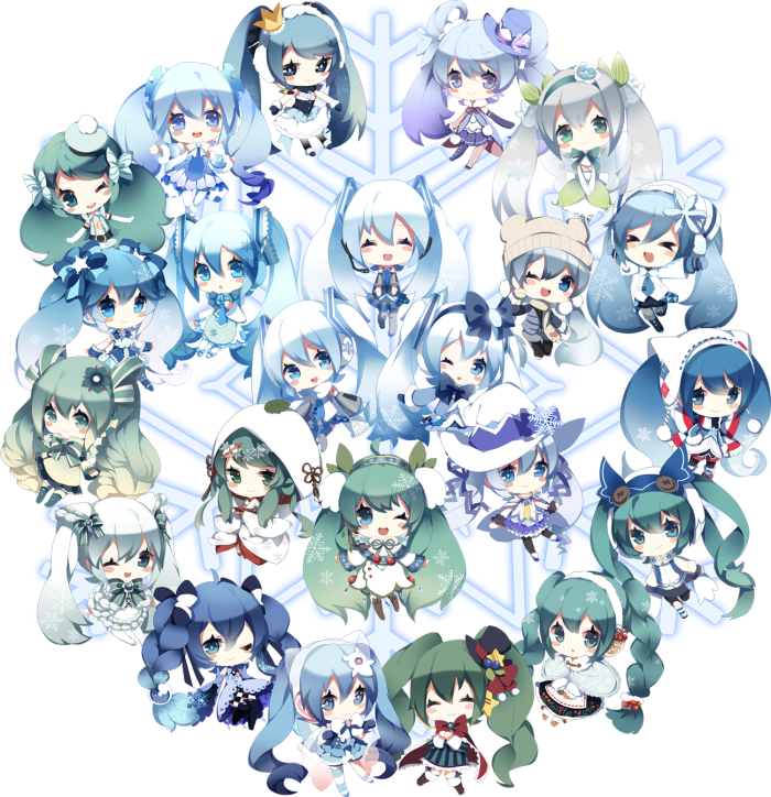 pixiv 二次元 插画 q版初音