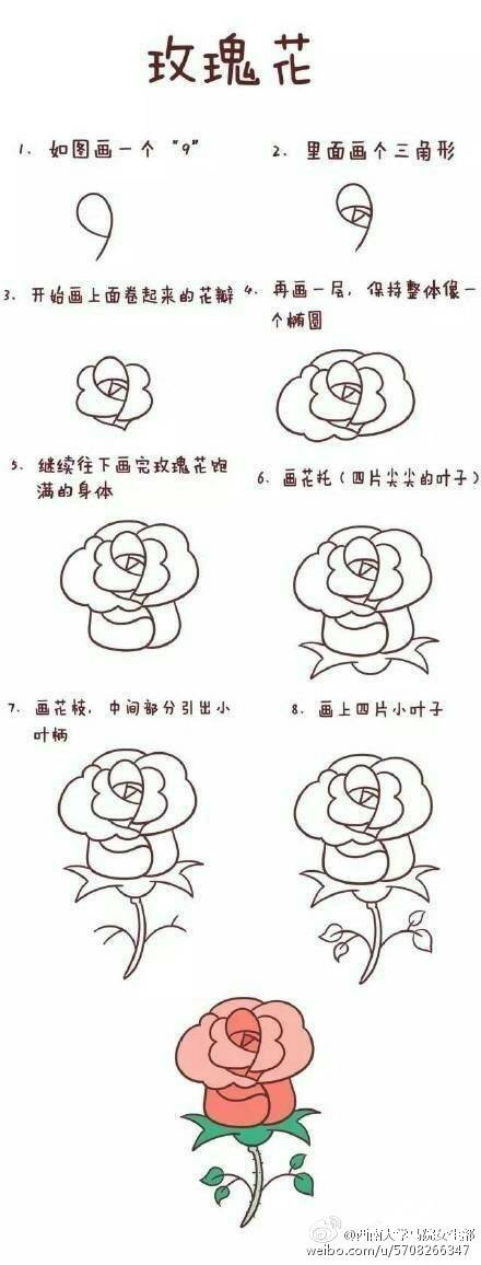 简笔画(玫瑰花)