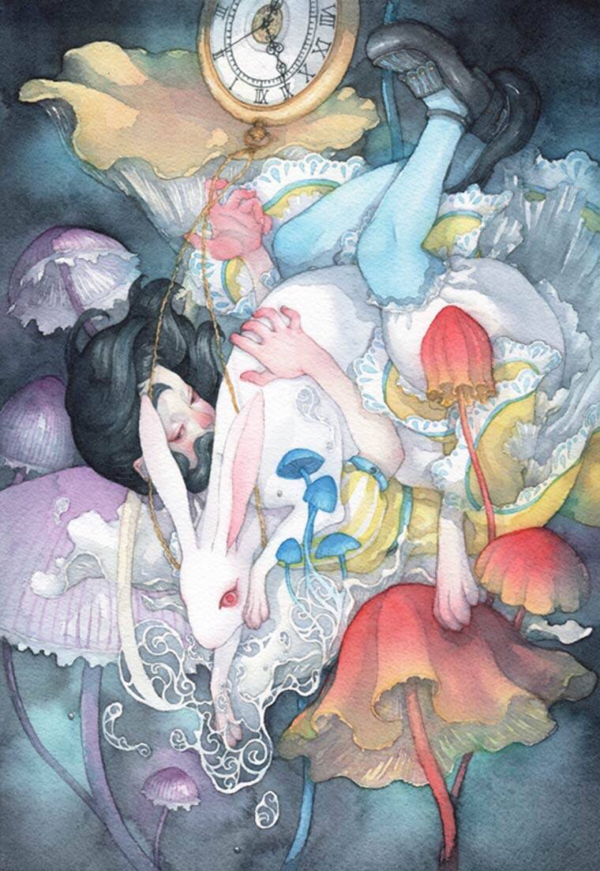 日本女插画师 taupe syuka 日式水彩插画 爱丽丝梦游仙境>