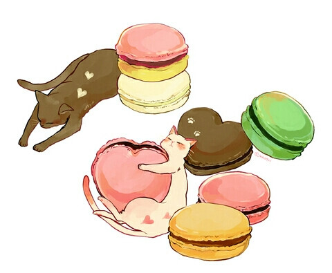 【侵删】马卡龙| 白地図 p站_id=46062698 #pixiv食堂#插画#手绘#原创