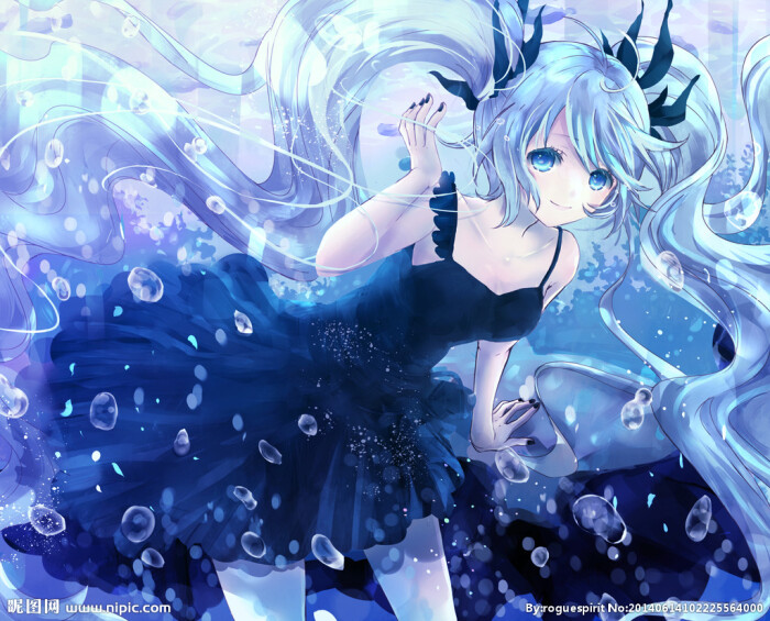 初音未来 二次元 动漫 梦幻 少女 图片 随意 清纯 可爱 唯美 长发