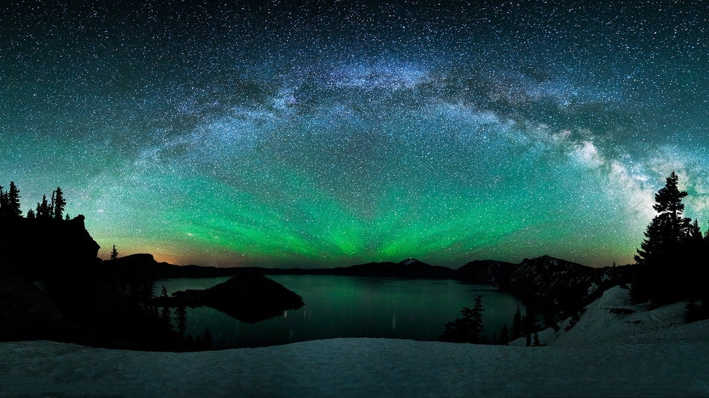 极光 夜景 星空 星河 星辰 唯美 璀璨 神秘 仙境 壁纸 摄影 插图