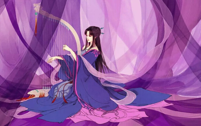 古风,柳梦璃,紫衣,箜篌
