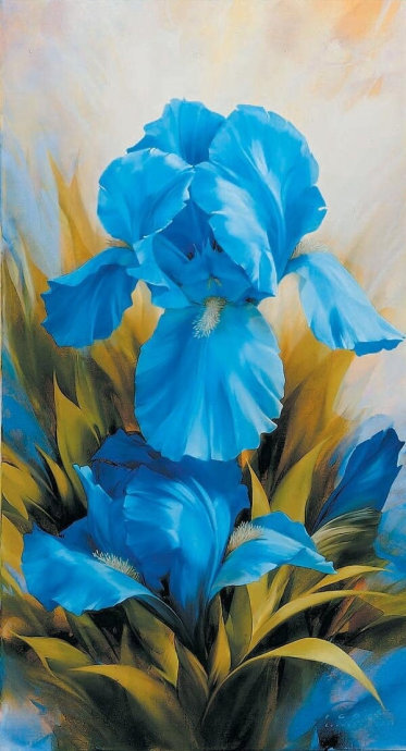 俄罗斯画家艾格尔·利亚索(igor levashov)花卉油画作品鸢尾花