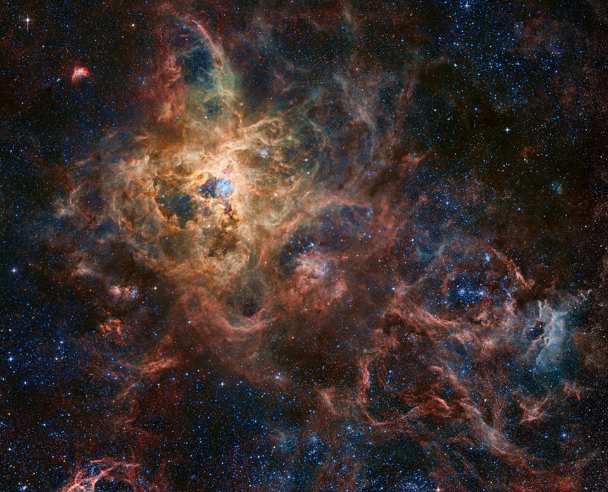 蜘蛛星云ngc 2070,直径约为1千光年,位于大麦哲伦星系内,距离我们约为