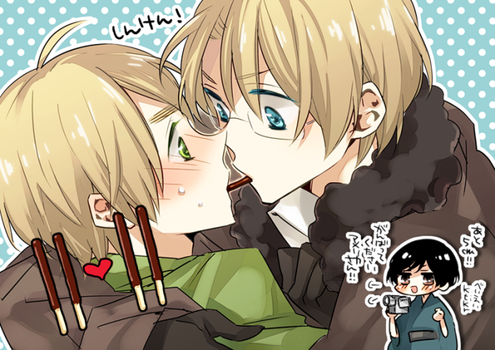 pixiv 14495324 黑塔利亚 aph 米英 味音痴 【pocky game///w