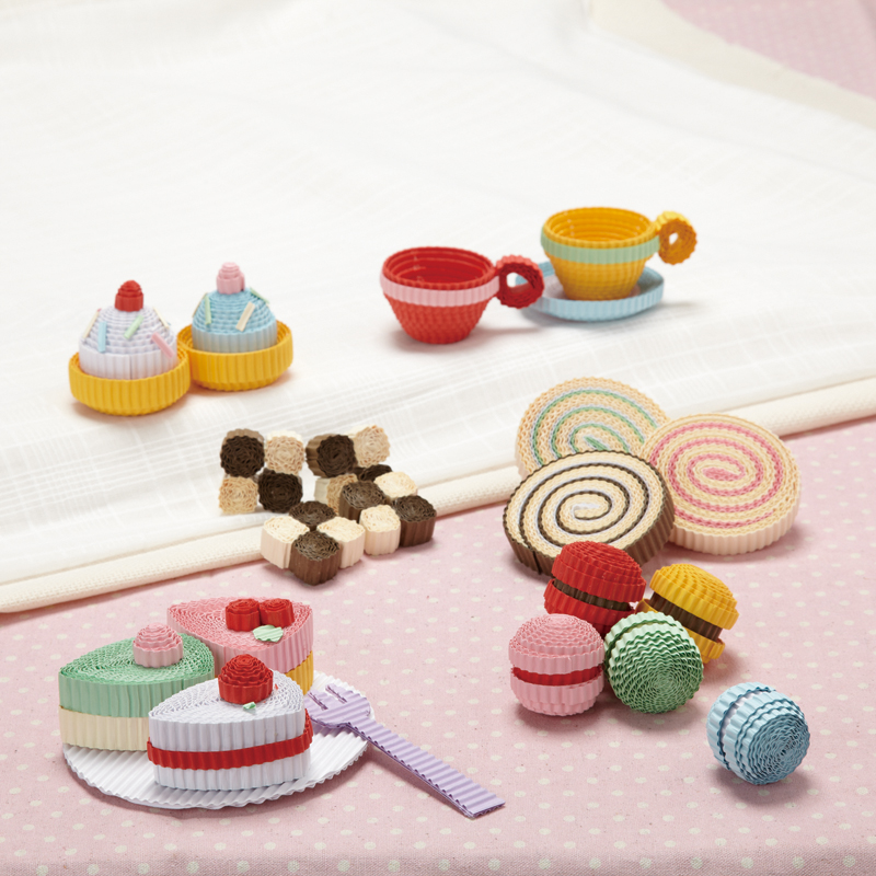 日本kururu 甜点造型儿童纸手工 幼儿益智创意小制作