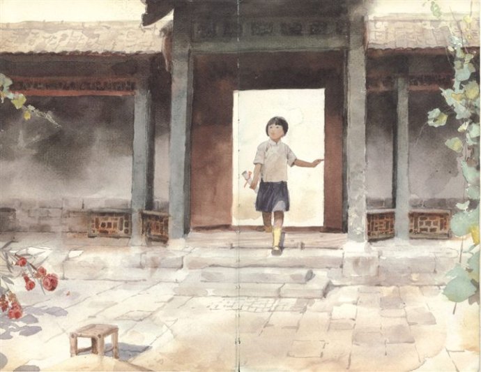 关维兴《城南旧事》插画