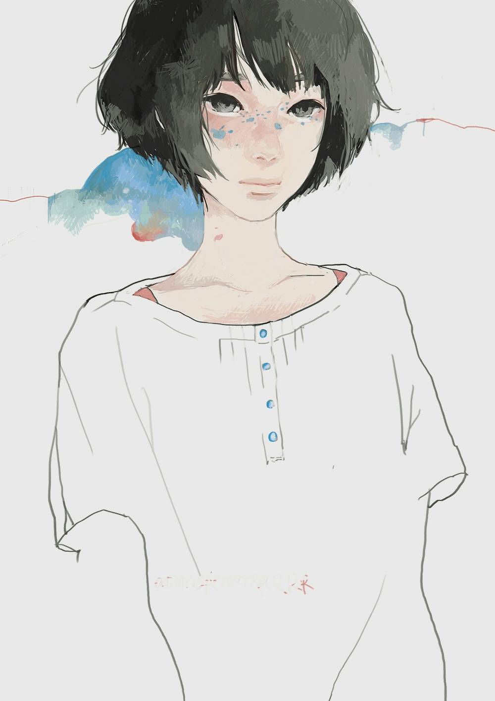[cp]画师 たえ 笔下忧郁的少女,眼神里淡淡的忧伤~[/cp]