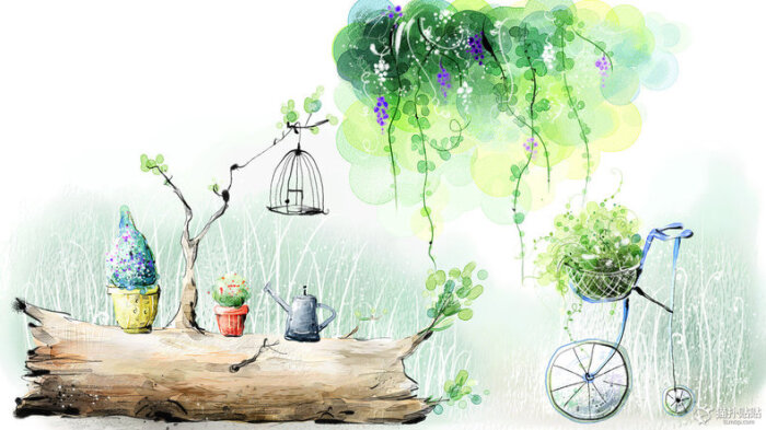 作为一批小清新的插画就要出场啦韩国场景插画 彩铅 唯美 快来收藏 好