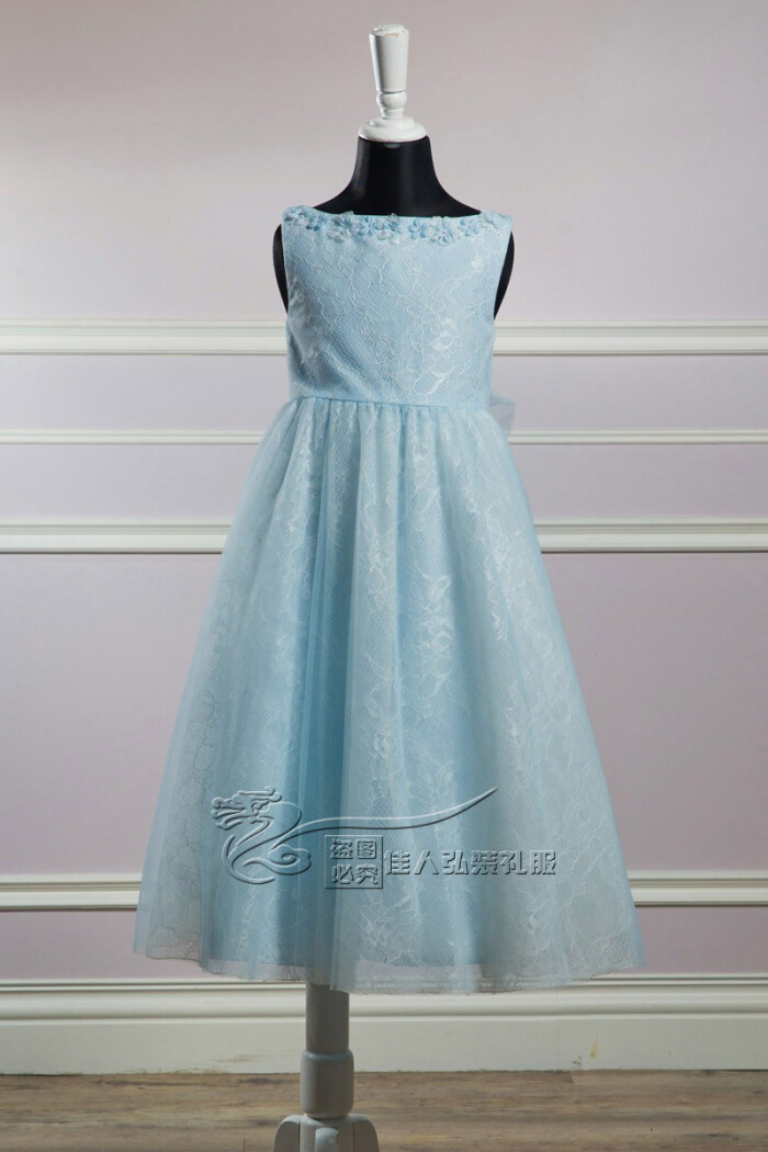 2015欧美新款童装中大童夏装连衣裙蕾丝裙礼