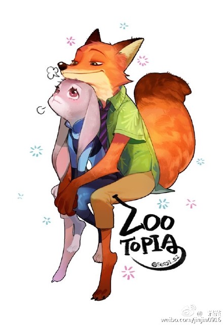 疯狂动物城# #zootopia# 这对cp我站了!同人图真是甜到 !!