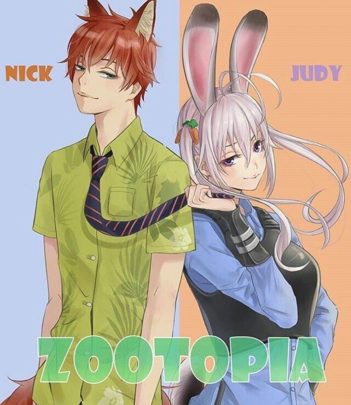 zootopia 疯狂动物城～狐兔cp 狐尼克&兔朱迪兔子 狐狸