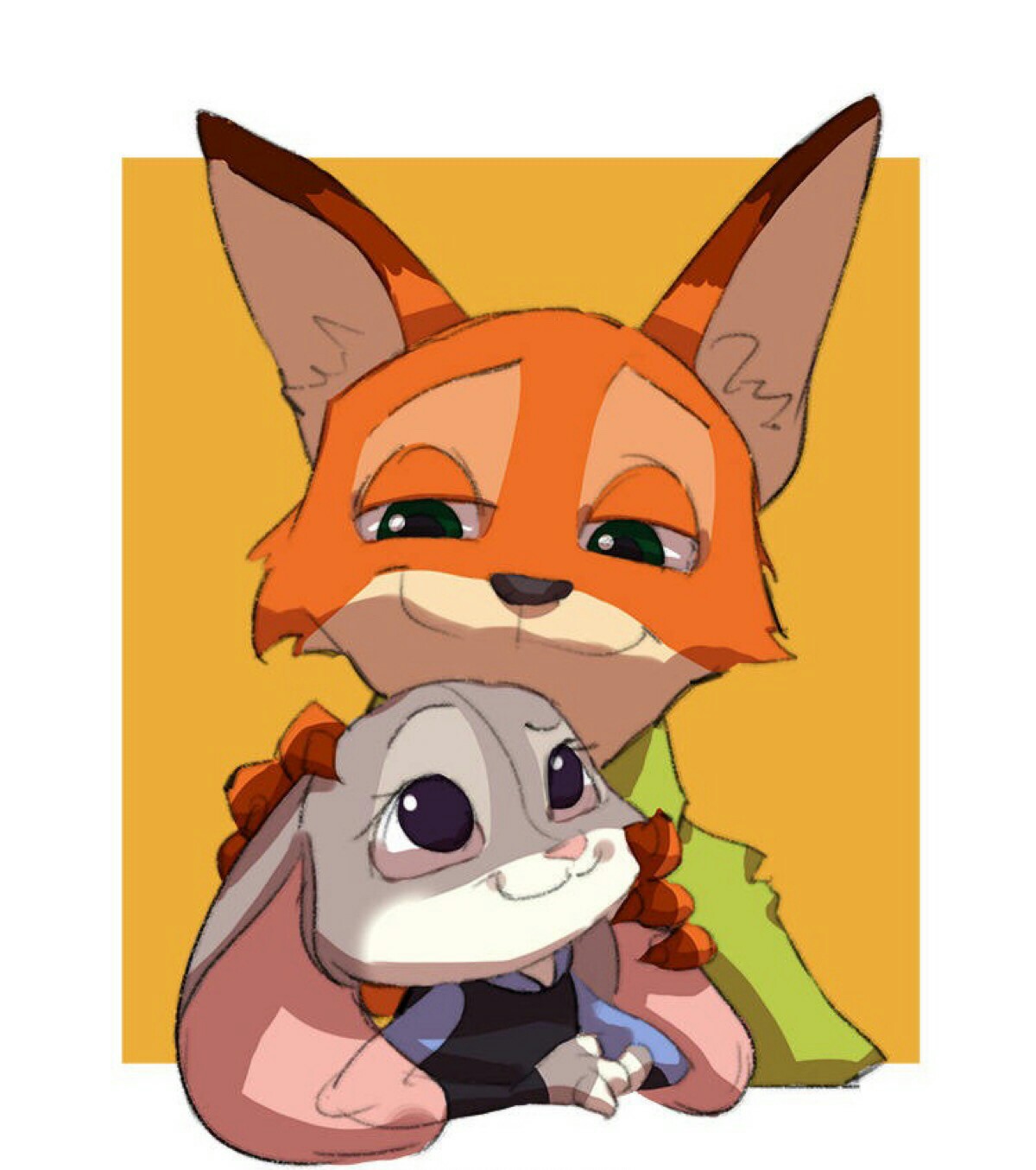 zootopia 疯狂动物城～狐兔cp 狐尼克&兔朱迪兔子 狐狸