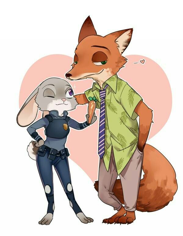 zootopia 疯狂动物城～狐兔cp 狐尼克&兔朱迪兔子 狐狸