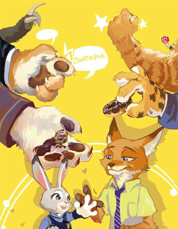 zootopia 疯狂动物城～狐兔cp 狐尼克&兔朱迪兔子 狐狸