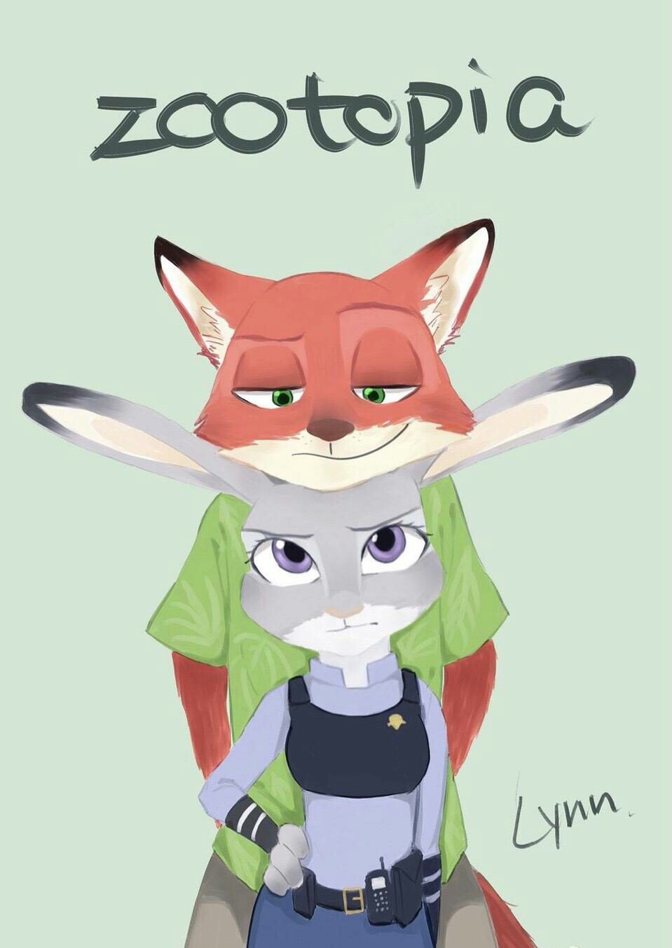 zootopia 疯狂动物城～狐兔cp 狐尼克&兔朱迪兔子 狐狸