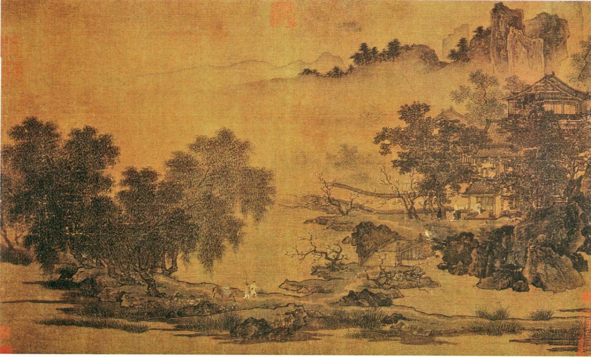 中文名宋刘松年四景山水图卷类别中国古画材质绢本,设色规格纵40cm,横