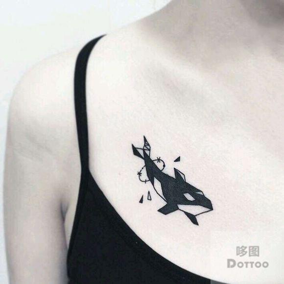 哆图dottoo原创海豚防水纹身贴 仿真持久