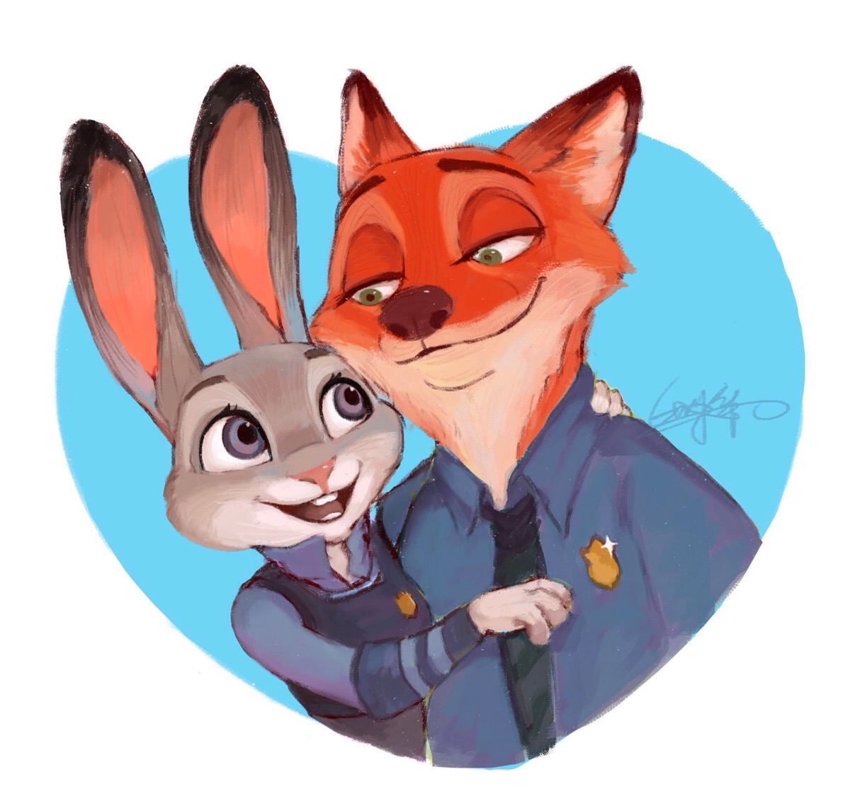 疯狂动物城# #zootopia# #nick# #judy# 可爱饭绘 cr:见logo