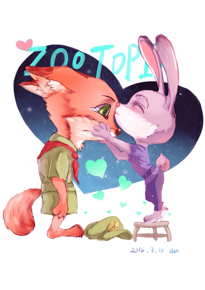 疯狂动物城# #zootopia# #nick# #judy# 狐兔cp,饭绘 cr:见logo