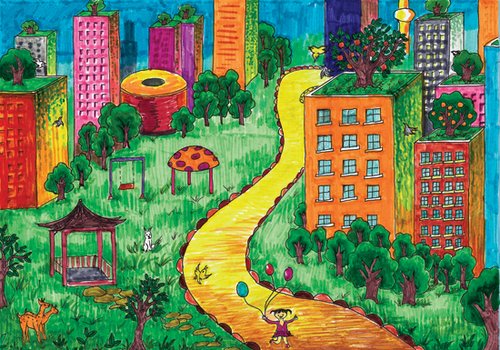 2010中国儿童环保绘画大赛一等奖展示_谮