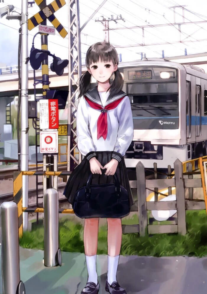 唯美 双马尾 水手服 少女 小清新 温馨 治愈 萌 二次元 高清 壁纸