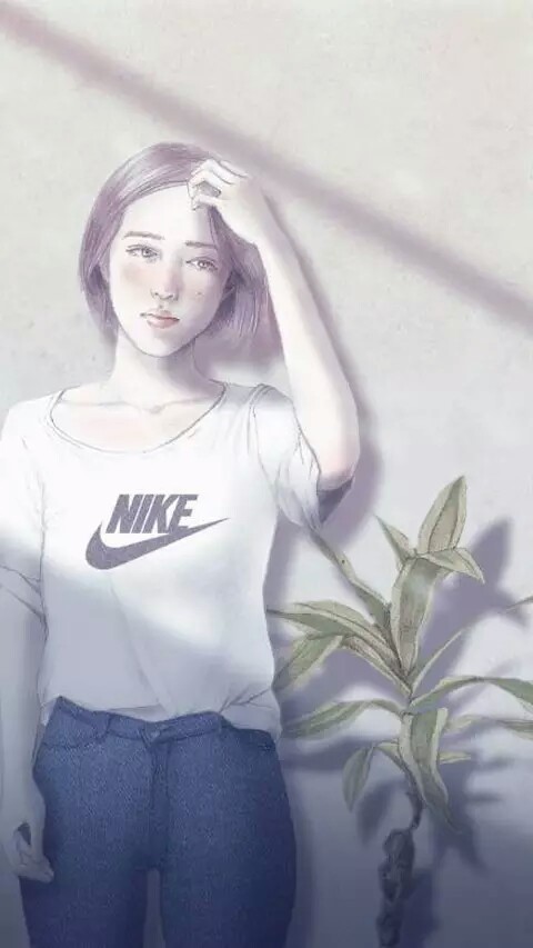 简单 小清新 情感 女生 插画 人物 卡通 个性 可爱 壁纸 图片 手机
