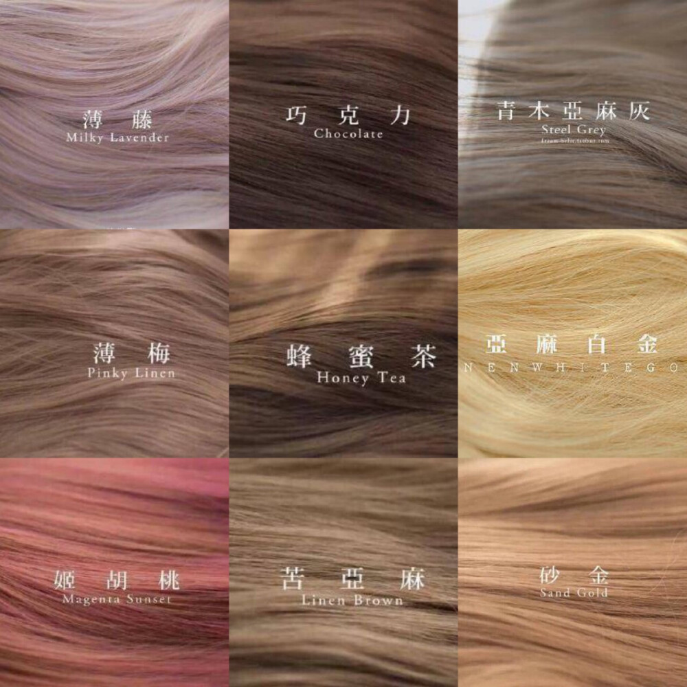染发 发色参考