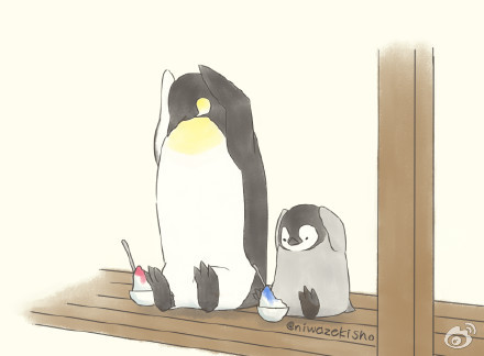 自日本艺术家しば (niwazekisho)插画作品,超治愈的萌企鹅