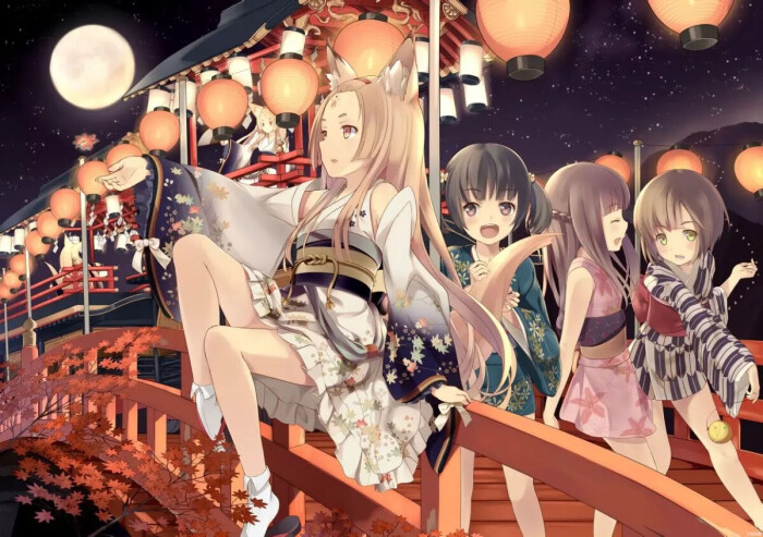 动漫 美少女 可爱 和服 多人 二次元