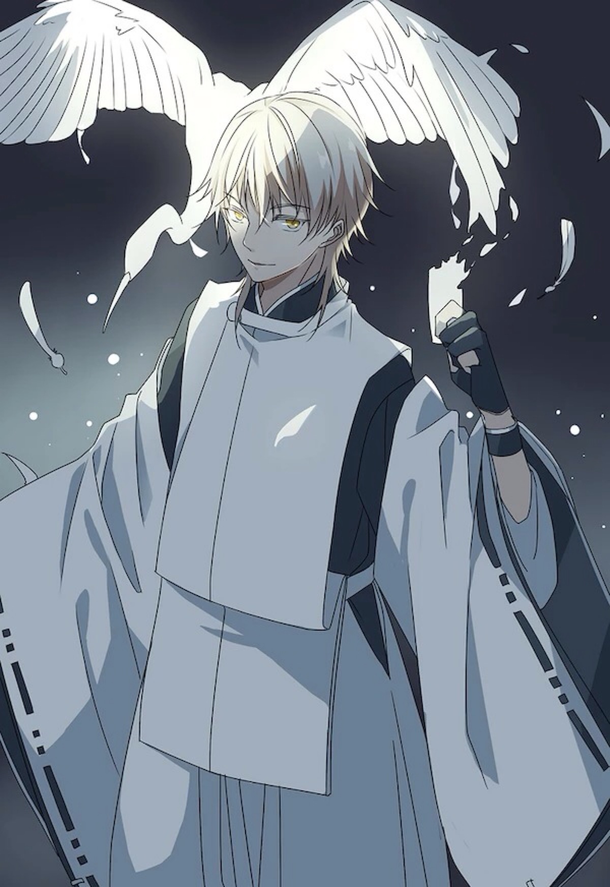 【新堂彩】壁纸 刀剑乱舞 鹤丸国永 动漫 男头 美少年 插画 唯美 诡异
