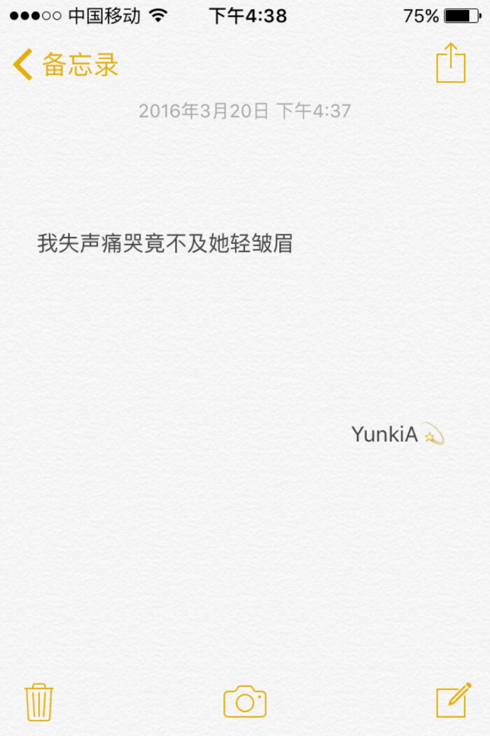 备忘录文字 我失声痛哭竟不及她轻皱眉 by.yunkia