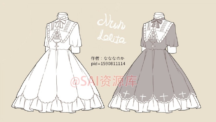 sai资源库# lolita动漫裙子样式绘画参考,… - 堆糖,美图壁纸兴趣