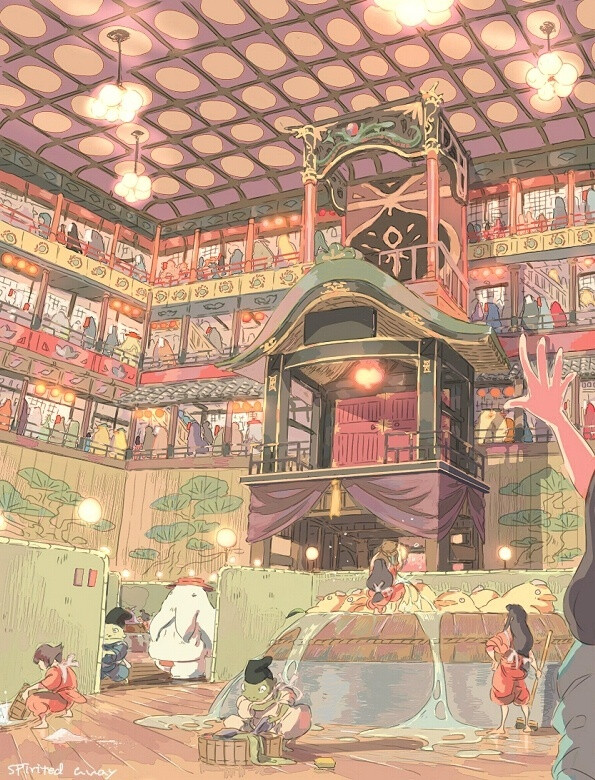 宫崎骏动画千与千寻 涂鸦 色彩 水彩 手绘 …-堆