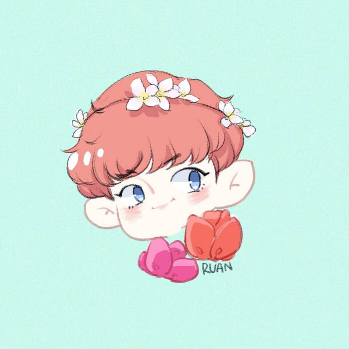 chanyeol花仙子朴灿烈exo头像 q版fanart手绘插画萌by.软扣