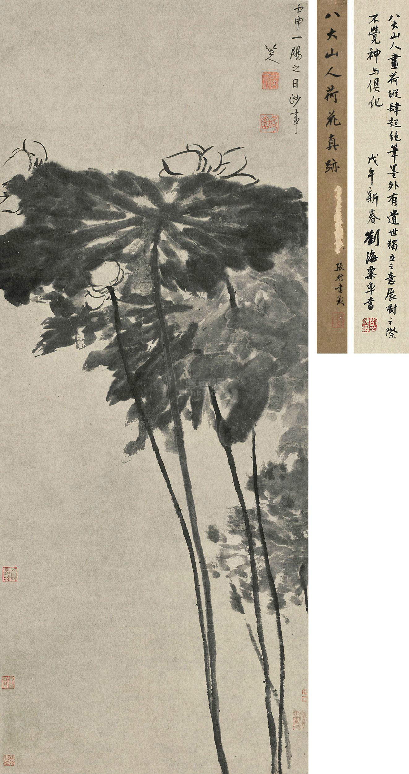 八大山人 壬申(1692年)作墨荷