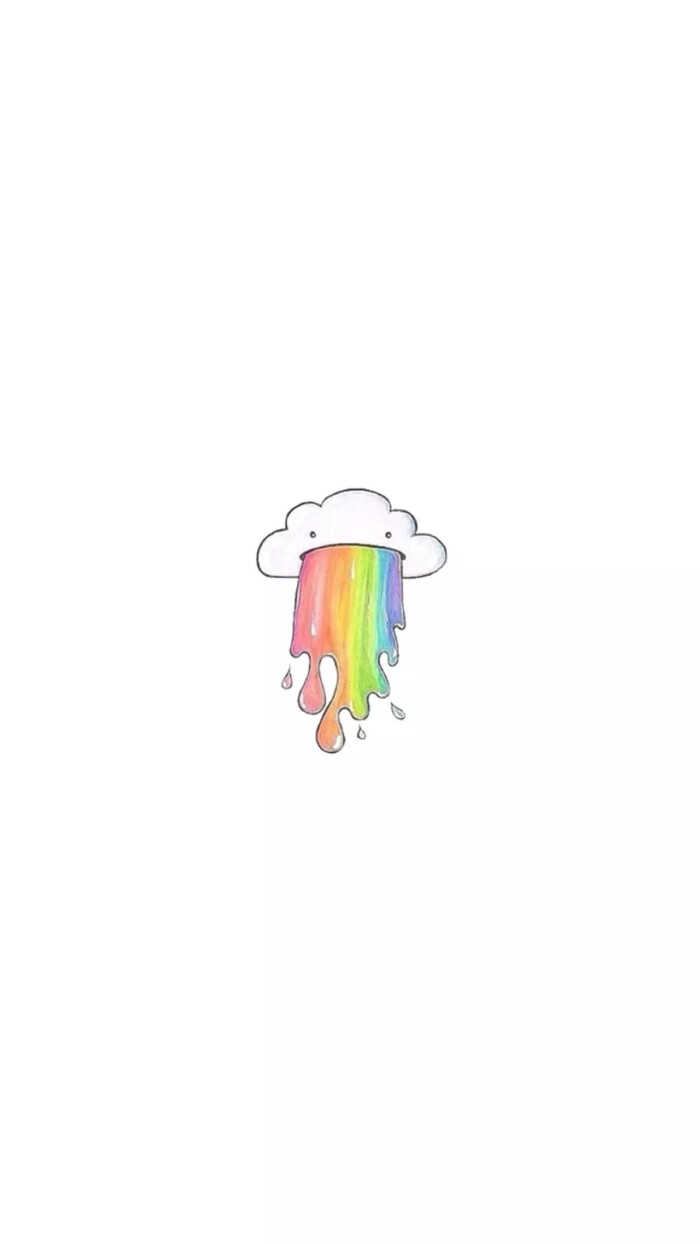 手机壁纸 可爱 云朵 彩虹