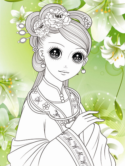 公主涂色 堆糖网