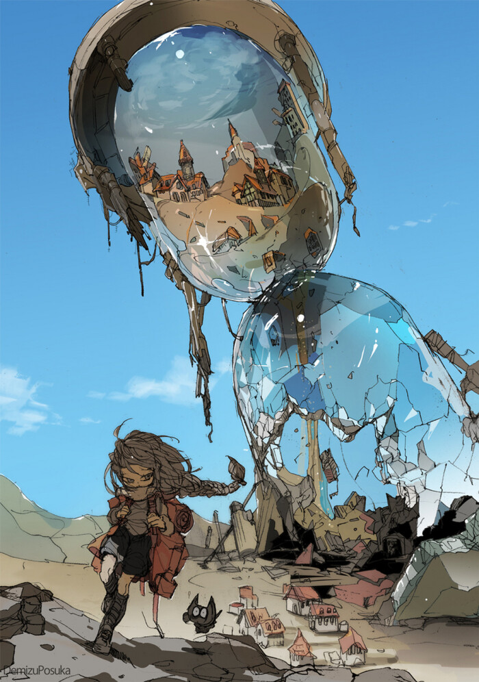 by_demizu posuka,个性的线条,以及有冲击力的画面视角.