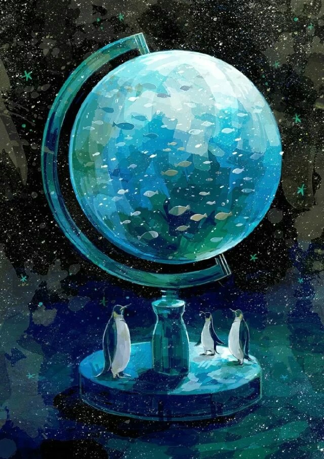 动漫 二次元 插画 壁纸 头像 唯美 背景 p站 深海
